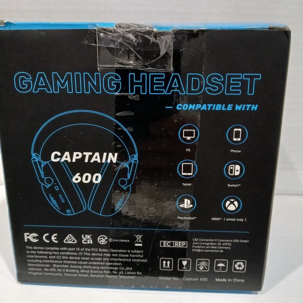 Black Gaming Headset with Box. Captain 600